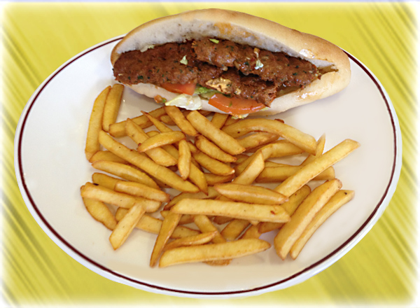 menus voici donc la carte des sandwichs, ici le sandwich Adana