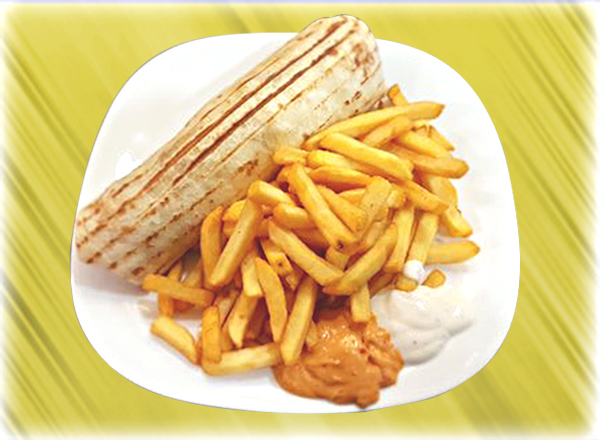 menus voici donc la carte des sandwichs, ici le sandwich Dürüm