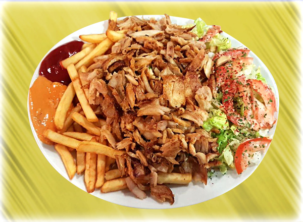 menus voici donc la carte des assiettes, ici l'assiette kebab