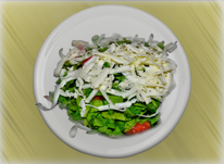 menus voici donc la carte des salades, ici l'assiette salades Coban