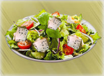 menus voici donc la carte des salades, ici l'assiette salades Divan