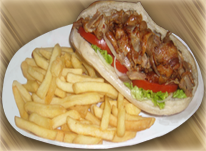 Ici le menu kebab avec boisson 33cl.